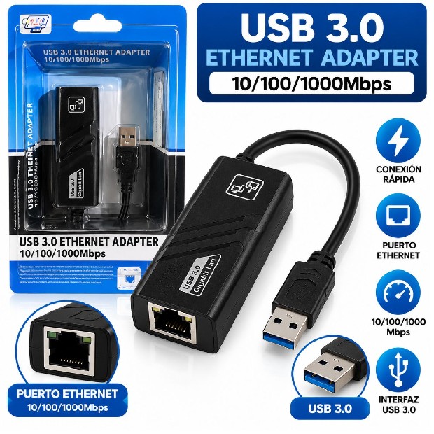 &ua ADAPTADOR USB 3.0 A RJ45 ETHERNET (3423)
